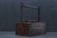 深みを増した古色の木製の岡持ち(蓋付き) DC8498