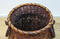 編み目模様が美しい両持ち手付の大きな花カゴ DC8522