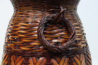 編み目模様が美しい両持ち手付の大きな花カゴ DC8522