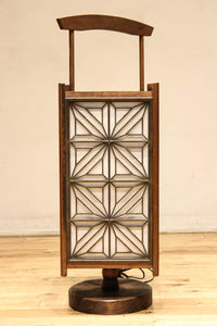 大きな麻の葉組子が浮かぶ可憐な佇まいのワーロン入り行灯 DC8529ab 在庫(a:1 b:0)台