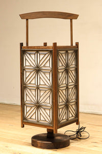 大きな麻の葉組子が浮かぶ可憐な佇まいのワーロン入り行灯 DC8529ab 在庫(a:1 b:0)台