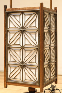 大きな麻の葉組子が浮かぶ可憐な佇まいのワーロン入り行灯 DC8529ab 在庫(a:1 b:0)台