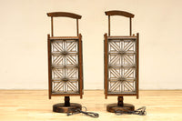 大きな麻の葉組子が浮かぶ可憐な佇まいのワーロン入り行灯 DC8529ab 在庫(a:1 b:0)台