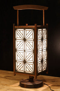 大きな麻の葉組子が浮かぶ可憐な佇まいのワーロン入り行灯 DC8529ab 在庫(a:1 b:0)台