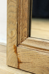 大型サイズ!! 木地色の木枠で温かみのある立て掛け鏡 DC8535