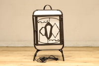 趣きある「火の用心」文字が浮かぶ鉄行灯(あんどん) DC8551