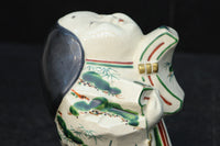 ふくよかなお顔立ちの縁起の良いお多福の置物(木箱付き) DC8602