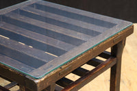 古色の風合いで風情あるガラス天板付きのやぐら炬燵(こたつ) DC8643 在庫1組