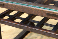 古色の風合いで風情あるガラス天板付きのやぐら炬燵(こたつ) DC8643 在庫1組