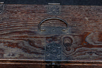 深みを増した古色の色合いから美しい杢目が浮かぶ長方形の道具箱 DC8669