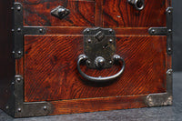 引き出し前面の杢目が美しい風格漂う硯箱 DC8673