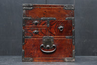 引き出し前面の杢目が美しい風格漂う硯箱 DC8673