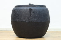 鉄の風合いに縁起の良い絵柄が馴染む消壺 DC8686