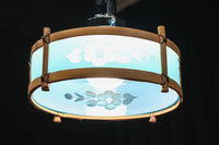 水色ガラスを竹フレームで飾る風流な電笠 DC8708