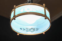 水色ガラスを竹フレームで飾る風流な電笠 DC8708