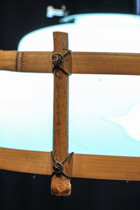 水色ガラスを竹フレームで飾る風流な電笠 DC8708