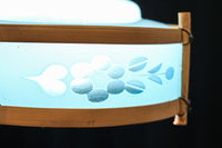 水色ガラスを竹フレームで飾る風流な電笠 DC8708