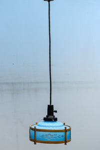 水色ガラスを竹フレームで飾る風流な電笠 DC8708