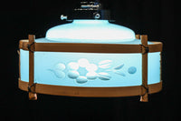 水色ガラスを竹フレームで飾る風流な電笠 DC8708