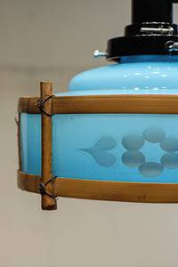 水色ガラスを竹フレームで飾る風流な電笠 DC8708