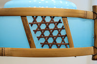 水色ガラスを竹フレームで飾る風流な電笠 DC8708