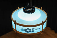 水色ガラスを竹フレームで飾る風流な電笠 DC8708