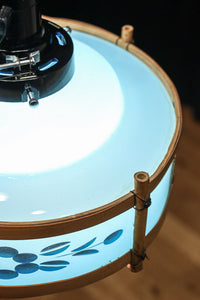 水色ガラスを竹フレームで飾る風流な電笠 DC8708