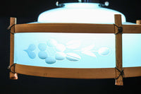 水色ガラスを竹フレームで飾る風流な電笠 DC8708