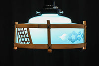 水色ガラスを竹フレームで飾る風流な電笠 DC8708