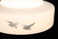 鳥の透かし模様が引き立つシンプルで温かみのある電笠 DC8711