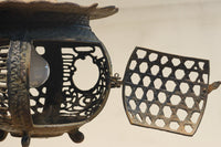 月蔓の透かし絵や青波海模様で風情ある球型吊り灯籠 DC8732