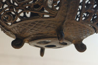 月蔓の透かし絵や青波海模様で風情ある球型吊り灯籠 DC8732