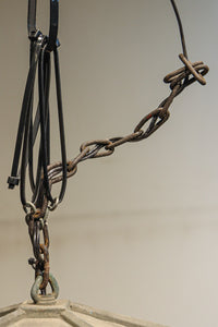 ダイヤガラス窓で煌びやかな角型吊り灯籠 DC8735