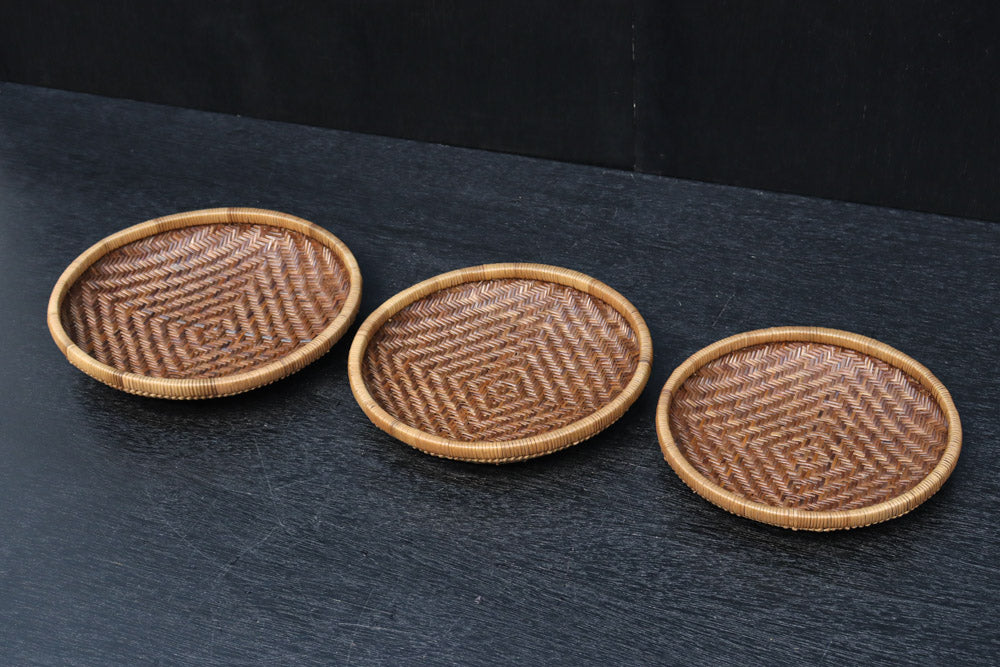 網代網目模様が美しい丁寧に仕上げた丸ザル DC8741abc 3枚1組 – 古福庵