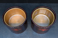 美しい艶色をした漆塗りの木製手あぶり火鉢 DC8742 在庫1個