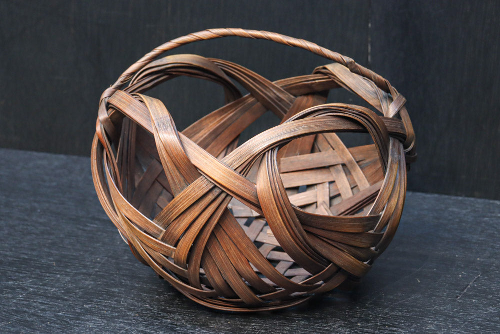 ユニークな竹編み作りの丸カゴ DC8744 – 古福庵 [ KOFUKUAN