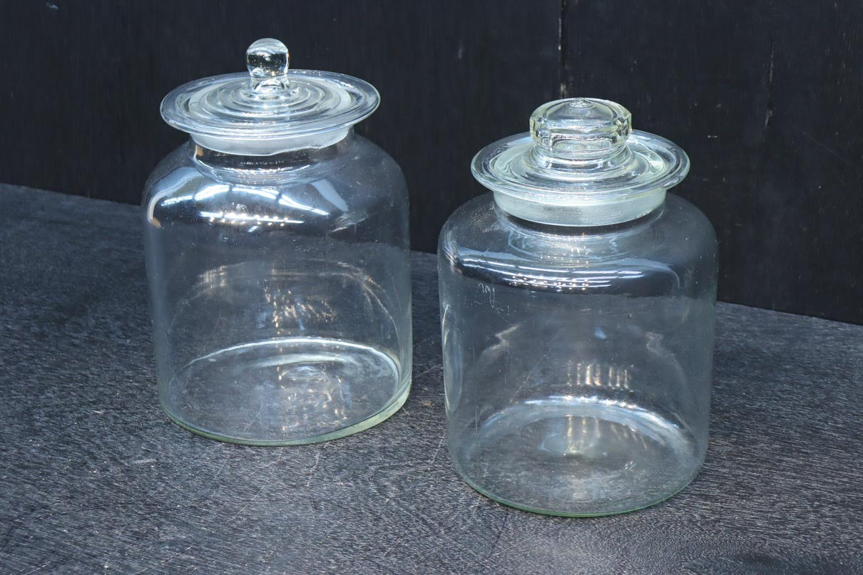 特大サイズ!! レトロ感のある蓋付きのガラス瓶 DC8749ab 在庫(a:1 b:1