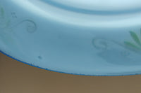 黄色の花模様が幻想的に浮かぶブルーガラスの電笠 DC8760