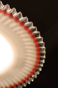 珍品‼下から見上げると赤の縁取りがモダンに輝く素敵な電笠 DC8761