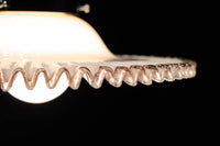 珍品‼下から見上げると赤の縁取りがモダンに輝く素敵な電笠 DC8761