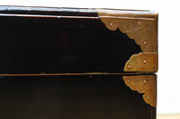 黒漆と繊細な模様入り装飾金具で風情ある挟み箱 DC8766