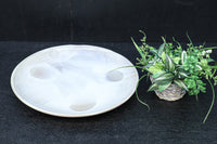 淡く色づく御本の模様が浮かぶ粉引大皿(共箱付き) DC8778