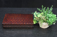 鮮やかな編み目模様の味わい溢れる竹編みの文入れ DC8779