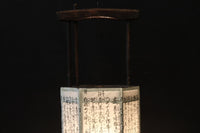 崩し文字で文章を書いた和紙付き六角型行灯(あんどん) DC8811