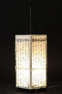 崩し文字で文章を書いた和紙付き六角型行灯(あんどん) DC8811