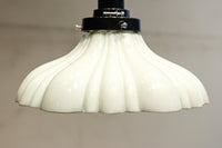 下から見上げると花の形にみえるプレスガラス電笠 DC8814