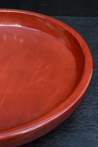 深みある朱漆で風情溢れる丸盆 DC8850