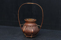 大きな持ち手と籠目模様で華のある花カゴ DC8855 在庫1組