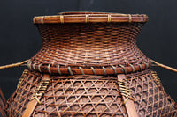 大きな持ち手と籠目模様で華のある花カゴ DC8855 在庫1組