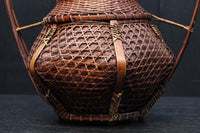 大きな持ち手と籠目模様で華のある花カゴ DC8855 在庫1組